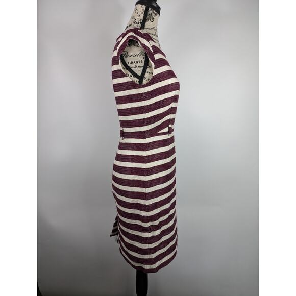 Womens Size 2 Dress Banana Republic Maroon Striped Pencil Dress Knee Length Zip - Picture 4 of 12